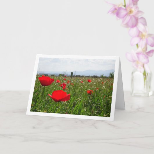 Poppy Field Landscape Kaart (Orchidee)
