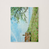 Poppy Field Landscape Waterverf Painting Legpuzzel (Verticaal)