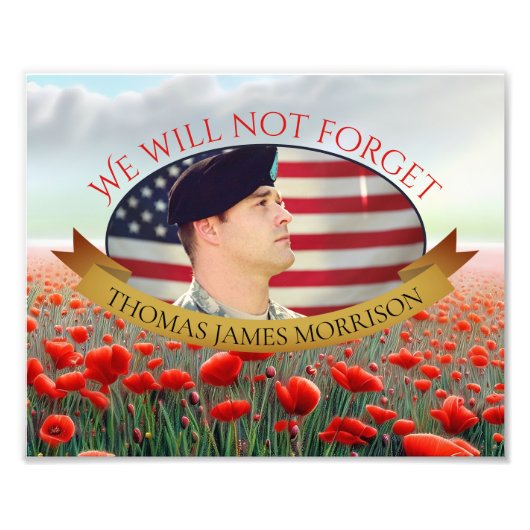 Poppy Field Memorial Foto Afdruk (Voorkant)