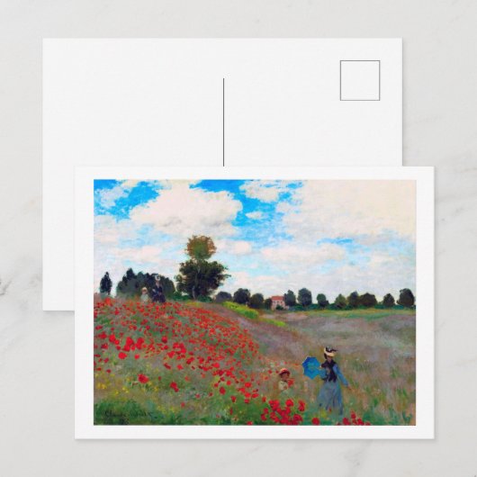 Poppy Field, Monet Briefkaart (Voorkant / Achterkant)