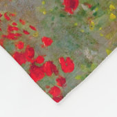 Poppy Field, Monet Fleece Deken (Hoek)