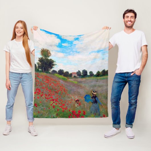 Poppy Field, Monet Fleece Deken (In situ)