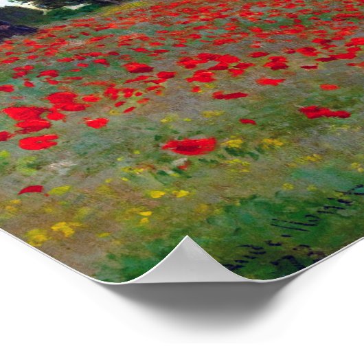 Poppy Field, Monet Poster (Hoek)