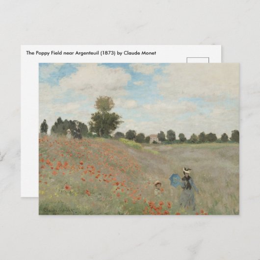 Poppy Field nabij Argenteuil door Claude Monet Briefkaart (Voorkant / Achterkant)
