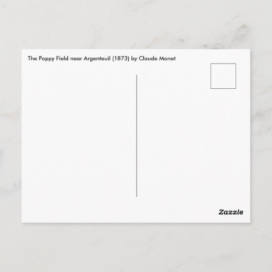 Poppy Field nabij Argenteuil door Claude Monet Briefkaart (Achterkant)