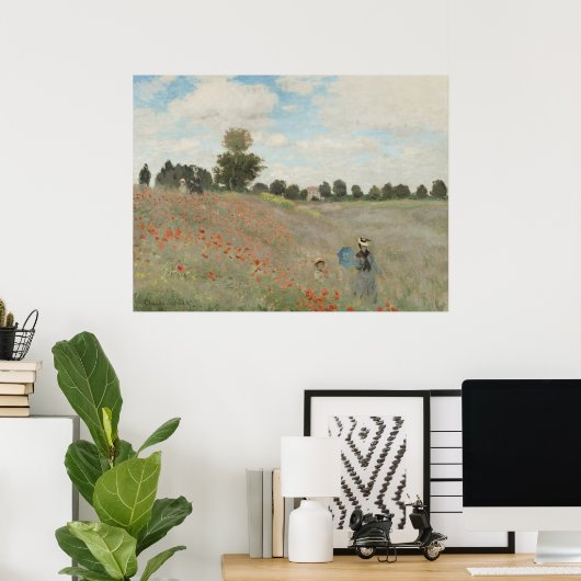 Poppy Field nabij Argenteuil door Claude Monet Poster (Thuiskantoor)