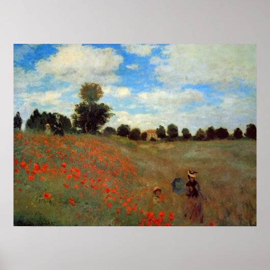 Poppy Field nabij Argenteuil door Claude Monet Poster (Voorkant)