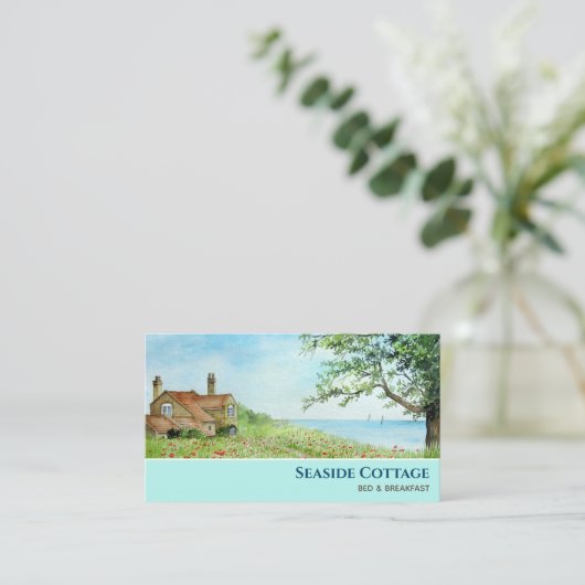 Poppy Field North Yorkshire Waterverf schilderij Visitekaartje (Staand voorkant)