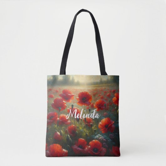  Poppy Field op een Zomerdag Tote Bag (Voorkant)