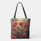  Poppy Field op een Zomerdag Tote Bag (Achterkant)