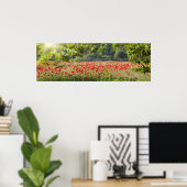 Poppy field panorama in het voorjaar poster (Thuiskantoor)