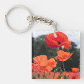 Poppy Field, prachtige bloei, Sleutelhanger (Voorkant)