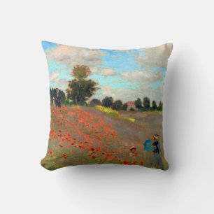 Poppy Field schilderij van Claude Monet (1873) Kussen