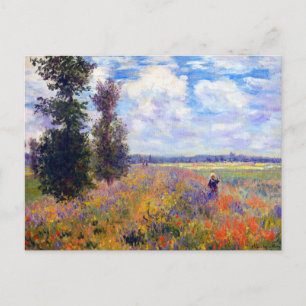 Poppy Field schilderij van Claude Monet (1875) Briefkaart