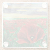 Poppy Field SF Glas Onderzetters (Achterkant)