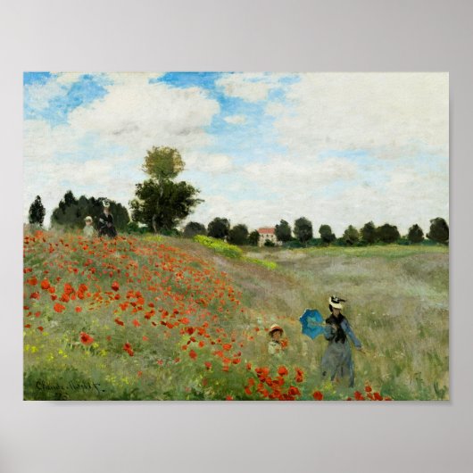 Poppy Field van Claude Monet Poster (Voorkant)