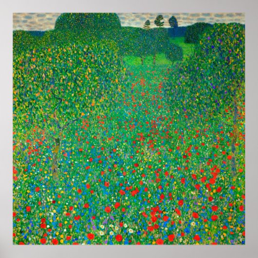 Poppy Field van Gustav Klimt Poster (Voorkant)