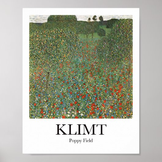 Poppy Field van Gustav Klimt Poster (Voorkant)