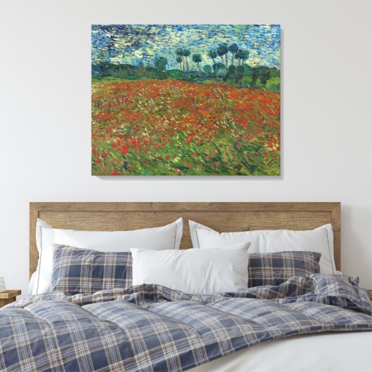 Poppy Field van Vincent Van Gogh Canvas Afdruk (Insitu (Slaapkamer))
