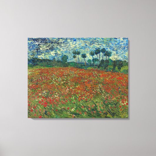 Poppy Field van Vincent Van Gogh Canvas Afdruk (Voorkant)