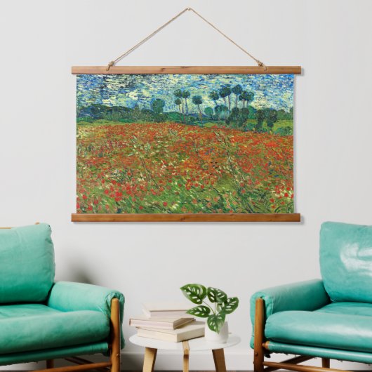 Poppy Field van Vincent Van Gogh Hangend Wandkleed (Woonkamer)