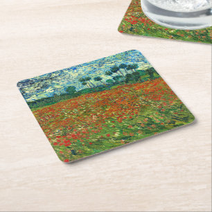 Poppy Field van Vincent Van Gogh Kartonnen Onderzetters
