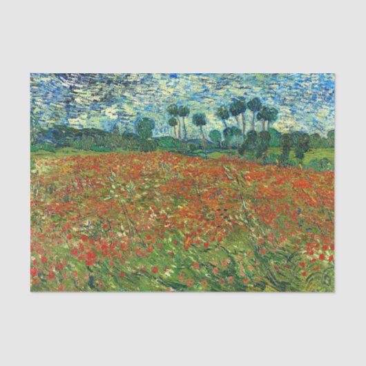 Poppy Field van Vincent Van Gogh Tissuepapier (Voorkant)