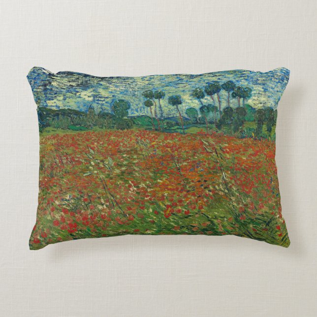 Poppy Field - Vincent van Gogh Accent Kussen (Voorkant)