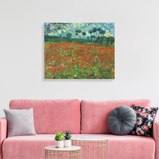 Poppy Field - Vincent van Gogh Canvas Afdruk (Insitu (Woonkamer))