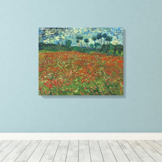 Poppy Field - Vincent van Gogh Canvas Afdruk (Insitu (Houten vloer))