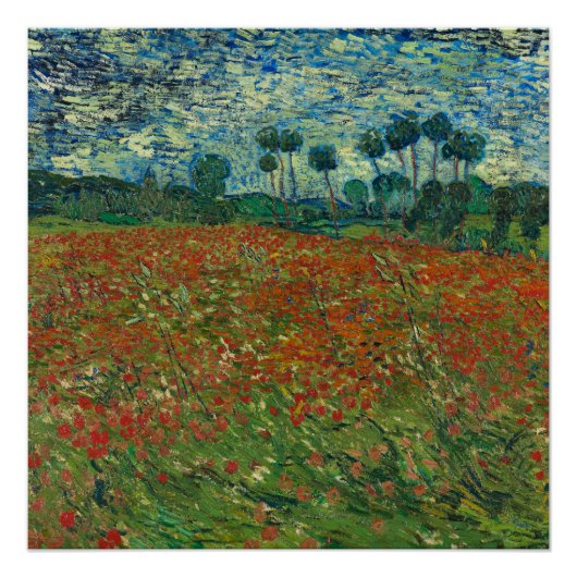 Poppy Field - Vincent van Gogh Perfect Poster (Voorkant)