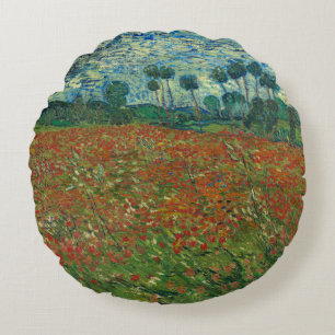 Poppy Field - Vincent van Gogh Rond Kussen