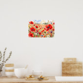 Poppy Field - Watercolour Poppy Poster (Keuken)