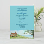 Poppy Field Waterverf Painting Wedding Invitation Kaart (Staand voorkant)