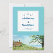 Poppy Field Waterverf Painting Wedding Invitation Kaart (Achterkant)