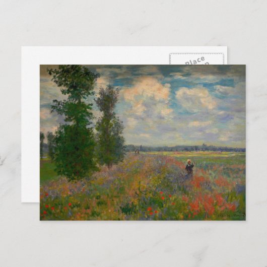 Poppy Fields Claude Monet Fine Art Briefkaart (Voorkant / Achterkant)