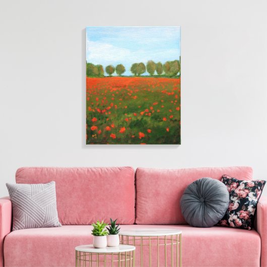 Poppy Fields Giclee Canvas Afdruk (Insitu (Woonkamer))
