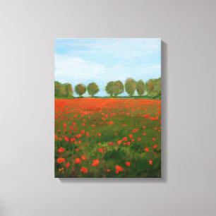 Poppy Fields Giclee Canvas Afdruk
