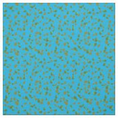 Poppy Fields Groene Buds op Sky Blue Custom Fabric Stof (Swatch)