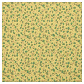 Poppy Fields Groene Poppy Buds op Gele Stof (Swatch)