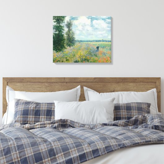 Poppy Fields nabij Argenteuil door Claude Monet Canvas Afdruk (Insitu (Slaapkamer))