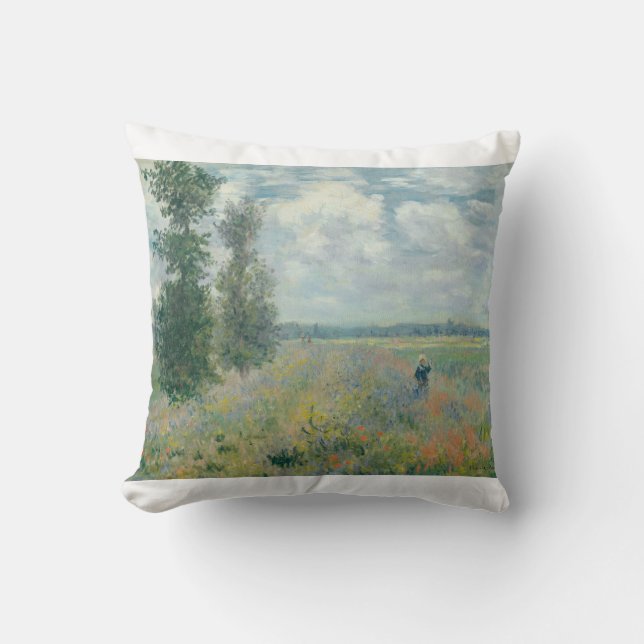 Poppy Fields nabij Argenteuil door Claude Monet Kussen (Voorkant)
