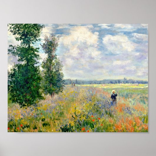 Poppy Fields nabij Argenteuil door Claude Monet Poster (Voorkant)