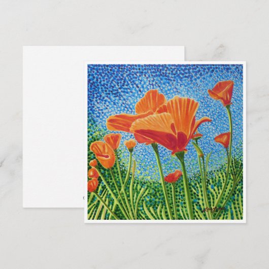 Poppy Flat Notecard Notitiekaartje (Voorkant / Achterkant)