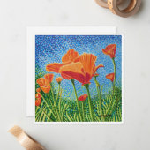 Poppy Flat Notecard Notitiekaartje (Voorkant / Achterkant in situ)