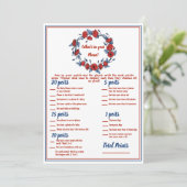 Poppy Floral Baby shower 2x Games Kaart (Staand voorkant)