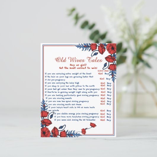 Poppy Floral Baby shower Old Wives Tale (Staand voorkant)