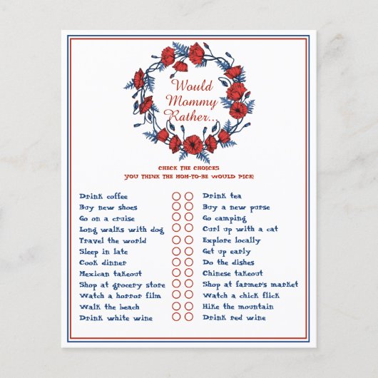 Poppy Floral-Baby shower zou mama een beetje (Voorkant)