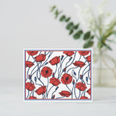 Poppy Floral Bouquet Briefkaart (Staand voorkant)