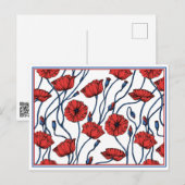 Poppy Floral Bouquet Briefkaart (Voorkant / Achterkant)